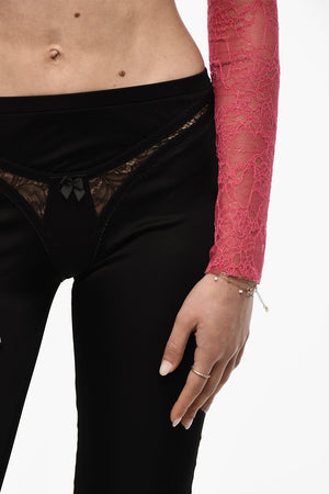 Satin Shorts with Lingerie Detail
