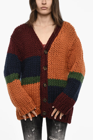 Cable Knit V-Neck Maxi Cardigan
