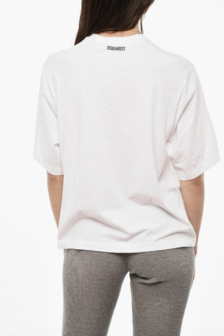 Solid Color Cropped Crew-neck T-shirt
