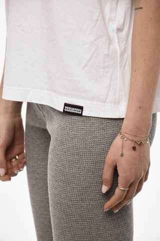 Solid Color Cropped Crew-neck T-shirt