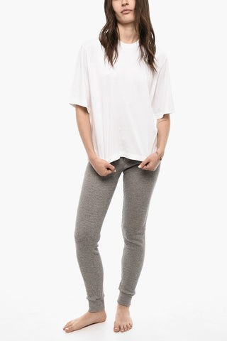 Solid Color Cropped Crew-neck T-shirt