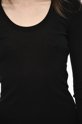 Ribbed Long Sleeved Crewneck Pajama Top