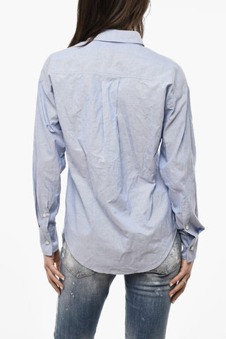Cotton Piquet Shirt with Embroidery
