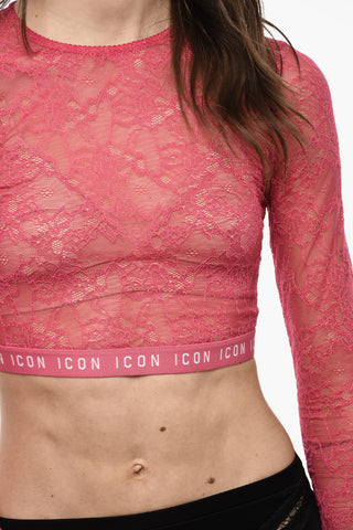 Top Crop In Pizzo con Banda Logata