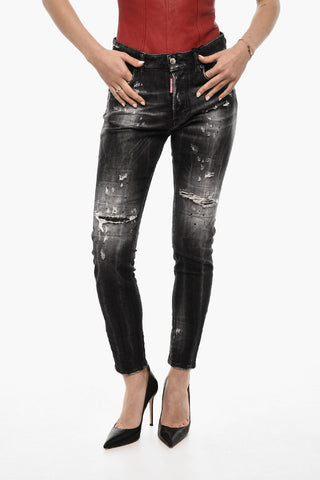 Bleached Effect Skinny Fit DAN Distressed Jeans