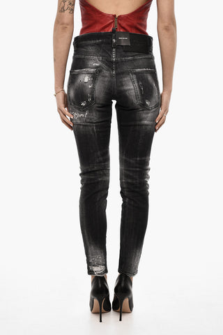 Bleached Effect Skinny Fit DAN Distressed Jeans