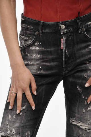 Bleached Effect Skinny Fit DAN Distressed Jeans