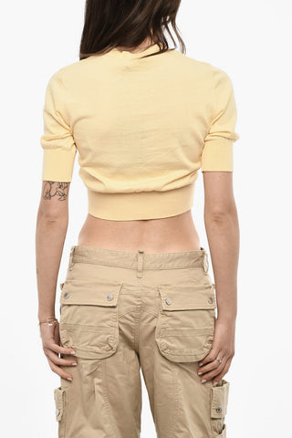 T-shirt Cropped In Maglia Di Cotone