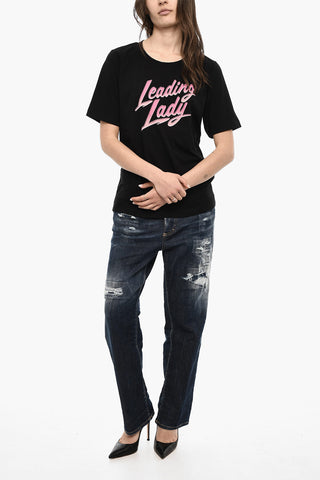 Easy-Fit Rundhals-T-Shirt mit Farbverlauf