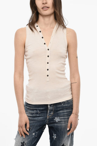 Ribbed V-neck Top