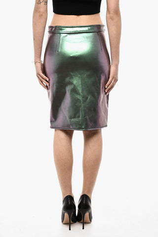 Gonna Longuette Con Chiusura Zip E Motivo Iridescente