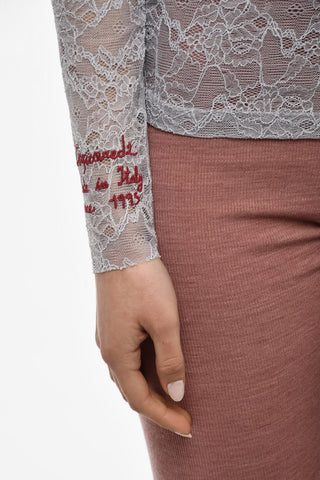 UNDERWEAR Long Sleeved Lace Pajama Top