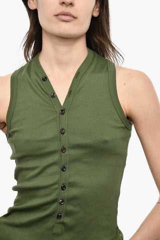 Ribbed V-neck Top