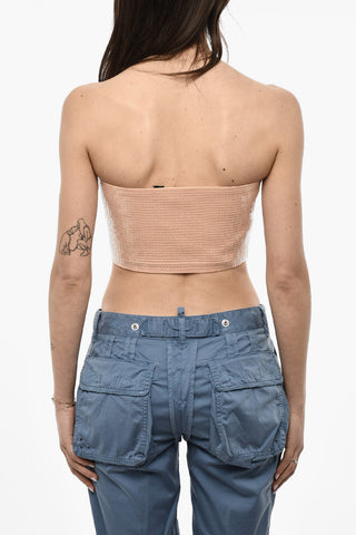 Ärmelloses Pailletten-Crop-Top