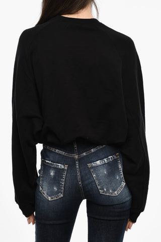 Cotton Crewneck Sweatshirt With Elastic