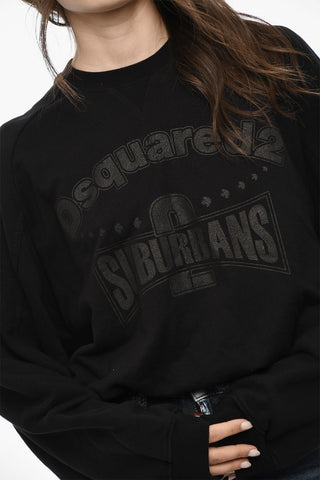Cotton Crewneck Sweatshirt With Elastic