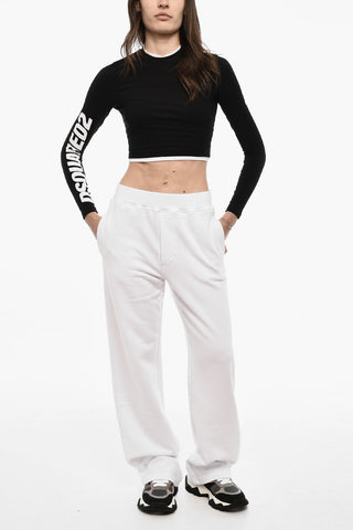Joggers In Cotone Garzato A Vita Alta