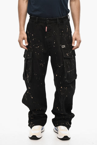 Acid Wash Cargo ICON Pants with Metal Detail