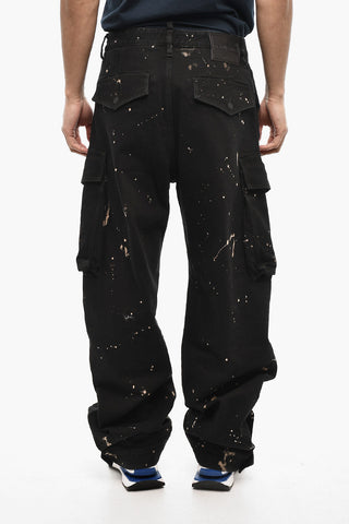 Acid Wash Cargo ICON Pants with Metal Detail