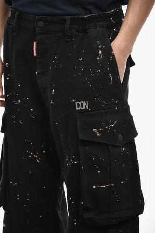 Acid Wash Cargo ICON Pants with Metal Detail