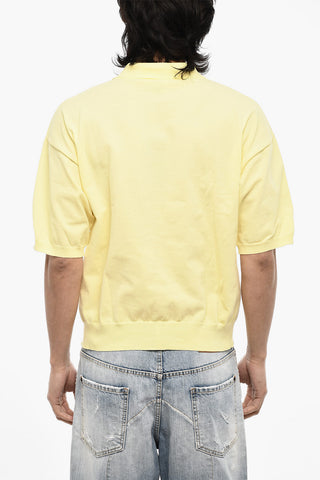 Short Sleeve Sweater with Polo Neck