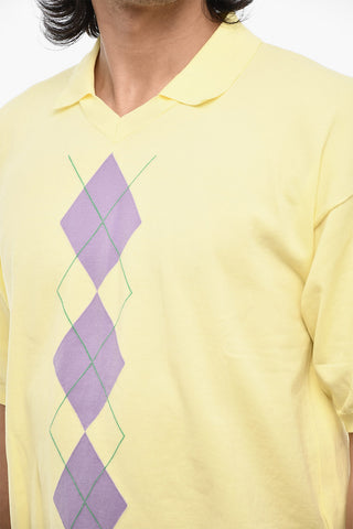 Short Sleeve Sweater with Polo Neck