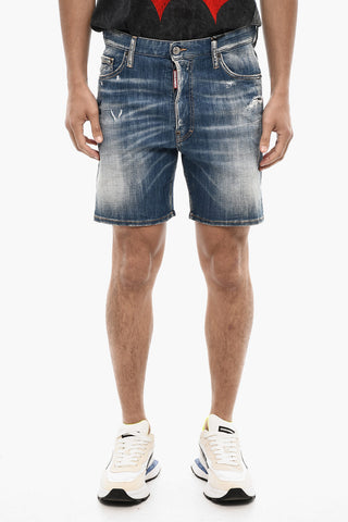 Vintage Effect Stonewashed Shorts