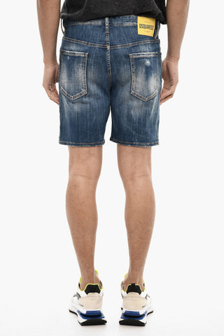 Vintage Effect Stonewashed Shorts