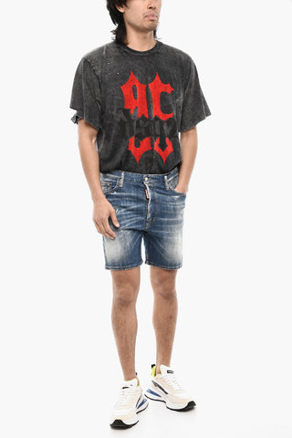 Vintage Effect Stonewashed Shorts