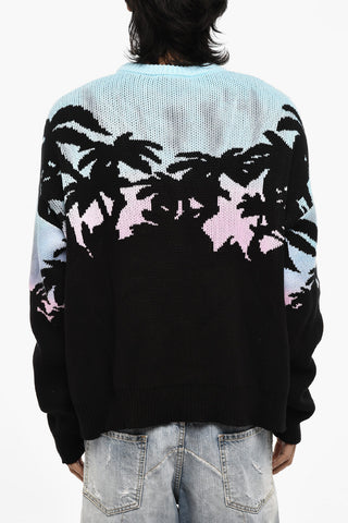 Tricolor Cotton Crew-neck Sweater