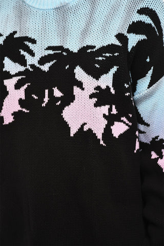 Tricolor Cotton Crew-neck Sweater