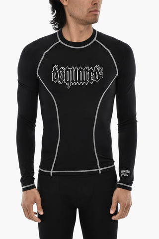 Slim Fit Sport T-shirt with Gothic Print