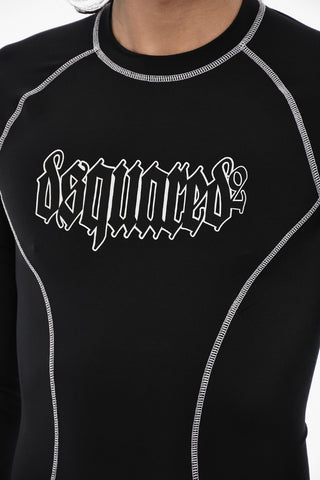 Slim Fit Sport T-shirt with Gothic Print