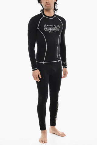 Slim Fit Sport T-shirt with Gothic Print