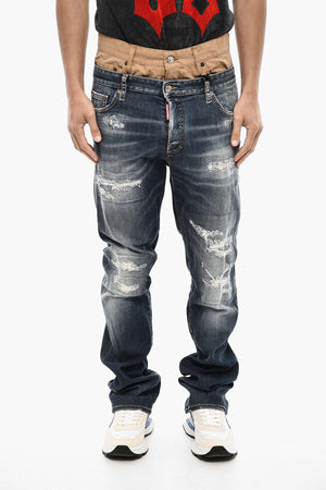 Distressed Jeans with Double Fabric