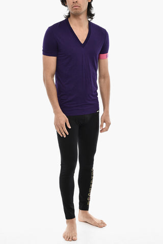 T-shirt Scollo a V Underwear Elasticcizzata