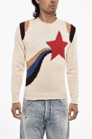 Embroidered Cotton Crew-neck Sweater