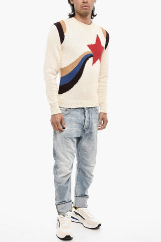 Embroidered Cotton Crew-neck Sweater