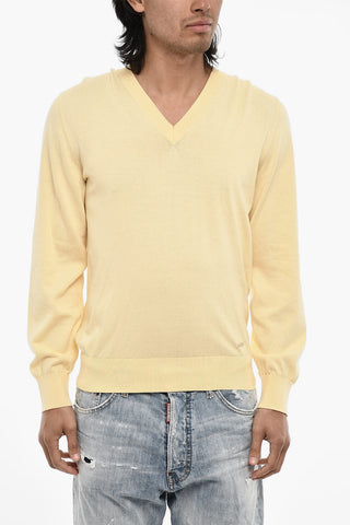 Maglia Leggera In Cotone con Scollo a V