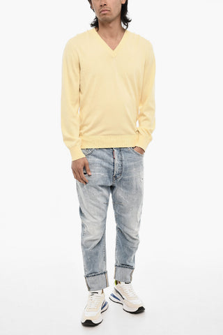 Maglia Leggera In Cotone con Scollo a V