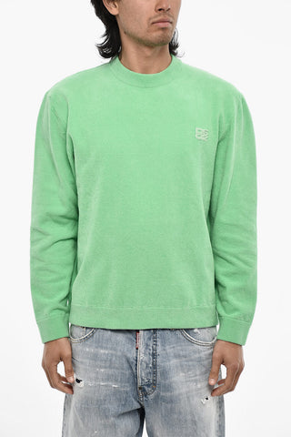Terry Cotton Crew-neck Sweater with Monogram