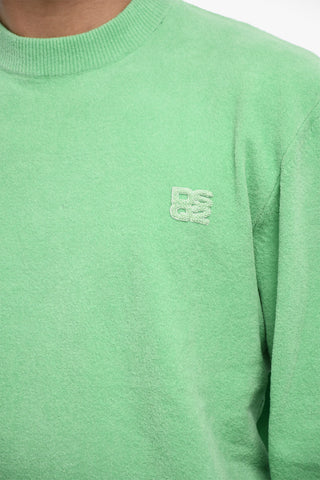 Terry Cotton Crew-neck Sweater with Monogram