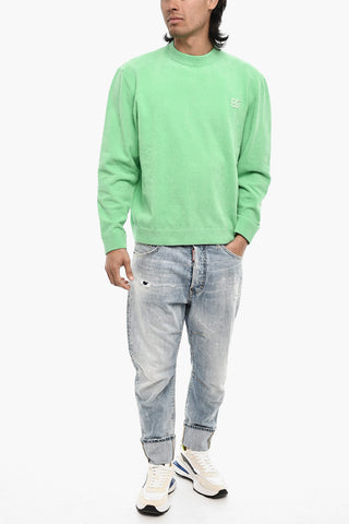 Terry Cotton Crew-neck Sweater with Monogram