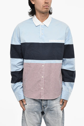 3 Button Casual Shirt with Striped Hem