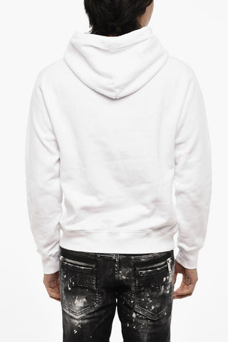 Baumwoll-Hoodie mit Kontrastdruck