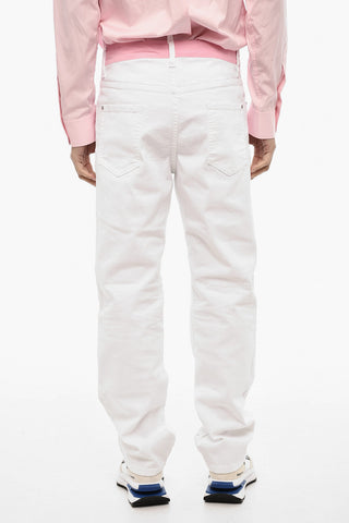 Jeans Distressed a Lavaggio Chiaro con Lacci