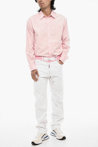 Jeans Distressed a Lavaggio Chiaro con Lacci