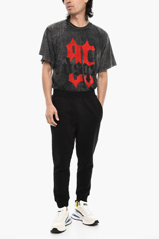 Joggers in Cotone Felpato Con 2 Tasche