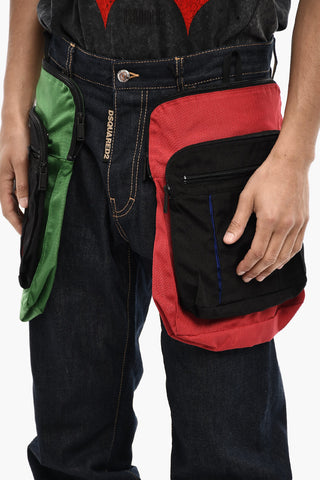 Jeans Tricolore con Maxi Tasche 