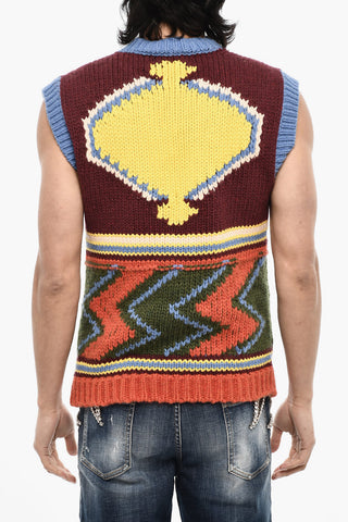 Sleeveless Multicolor Sweater